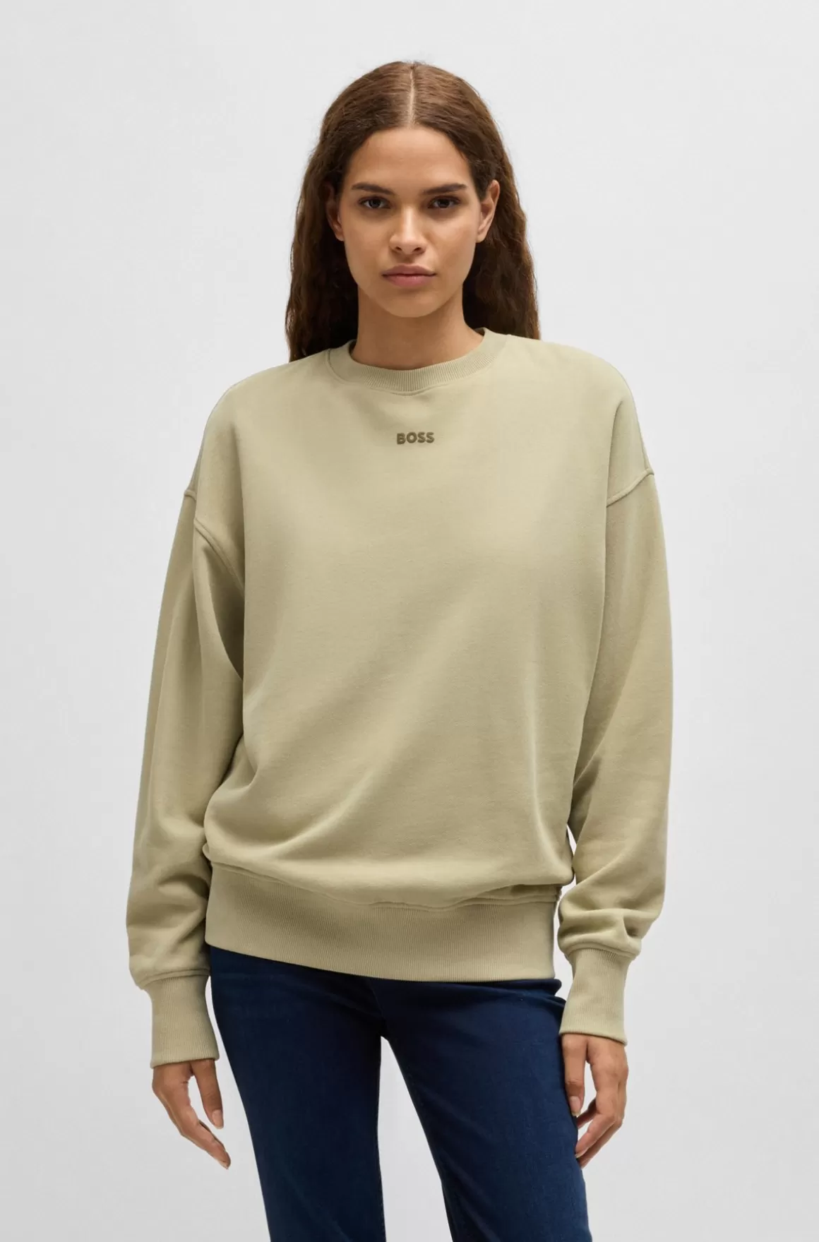 HUGO BOSS Sweatshirt I Bomuld Med Oversize Fit Og Logo
