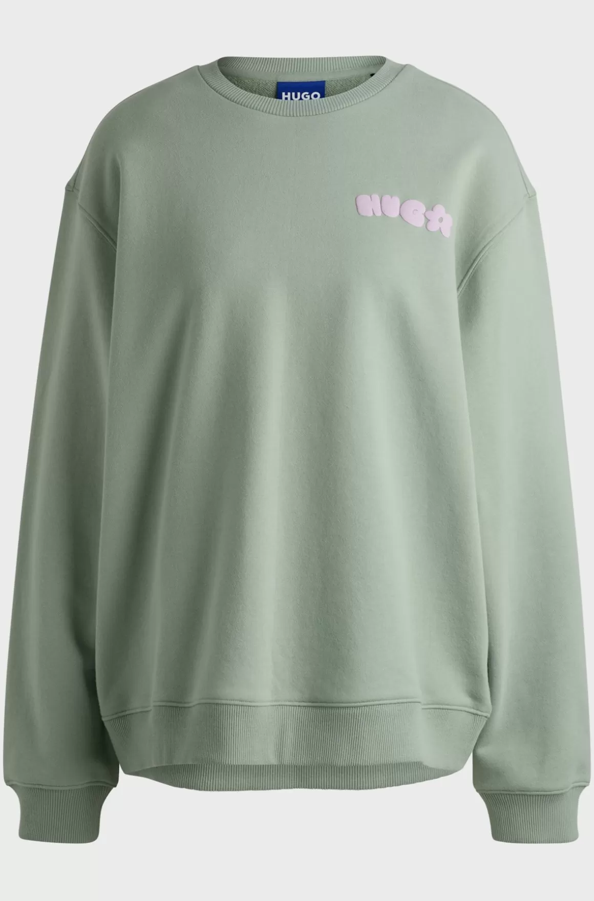 HUGO BOSS Sweatshirt I Bomuldsfrotté Med Oversize Fit Og Sæsonens Print