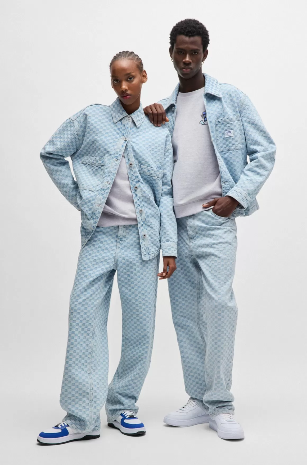 HUGO BOSS Sweatshirt I Bomuldsfrotté Med Sæsoninspireret Grafisk Print
