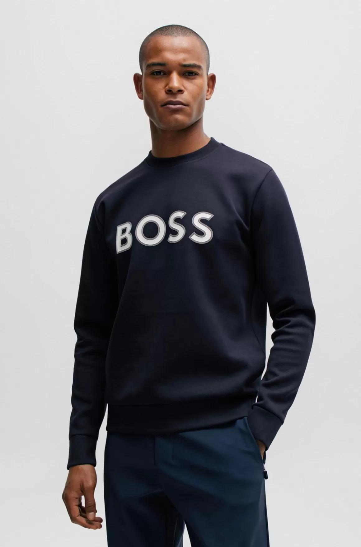 HUGO BOSS Sweatshirt I En Bomuldsblanding Med HD-logoprint