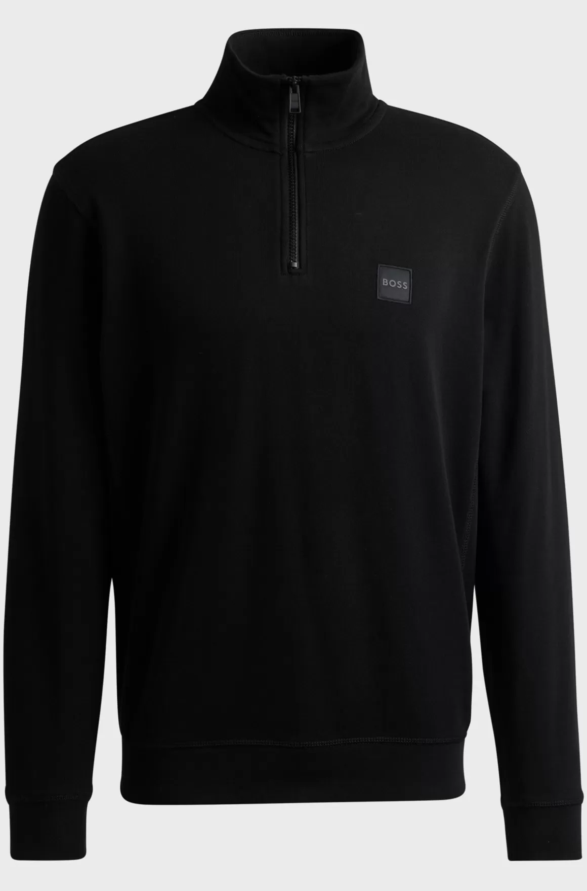 HUGO BOSS Sweatshirt I Sweatkvalitet Af Bomuld Med Lynlås I Halsen Og Logomærke