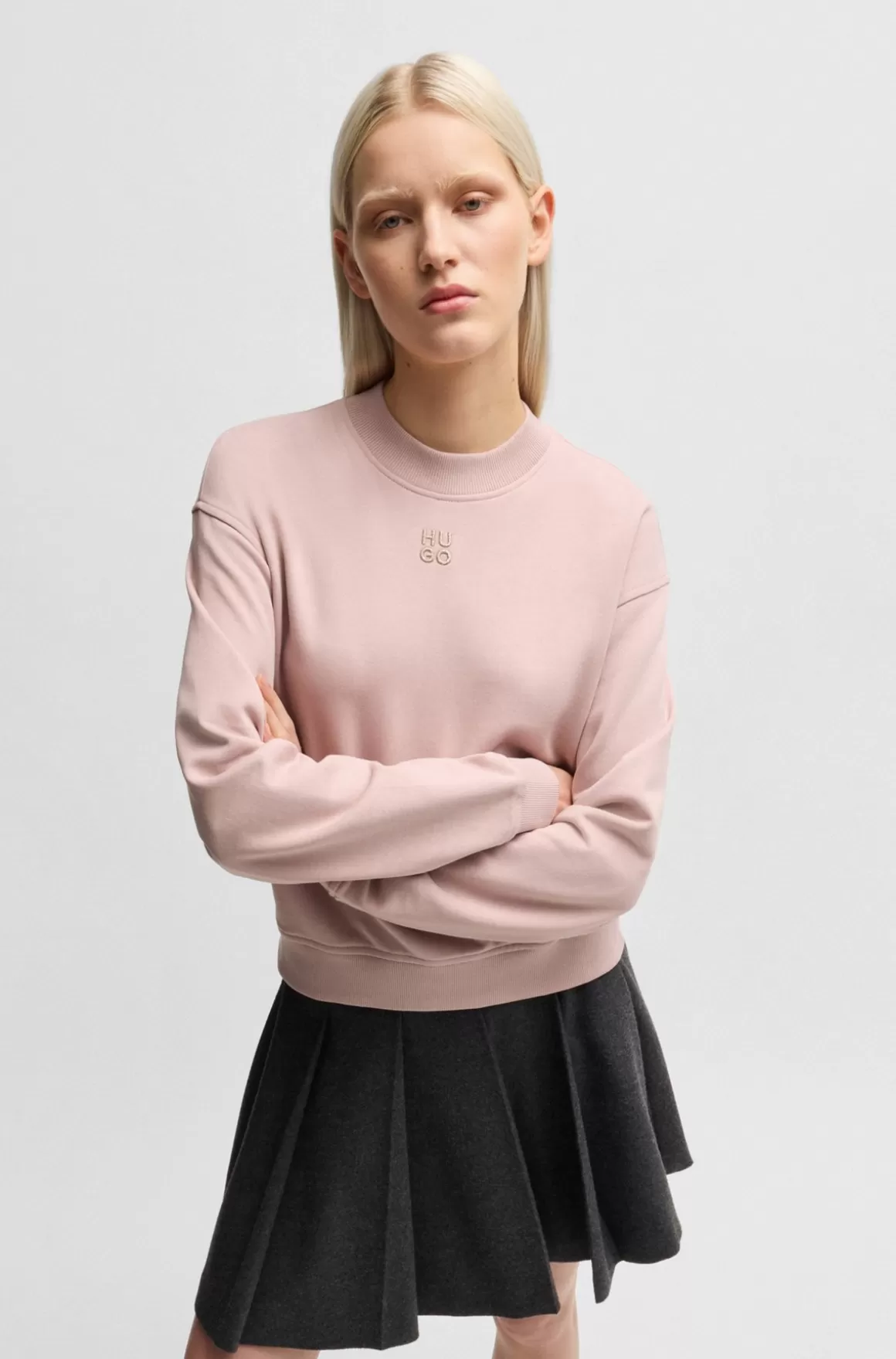 HUGO BOSS Sweatshirt I Sweatkvalitet Af Bomuld Med Relaxed Fit Og Broderet Logo