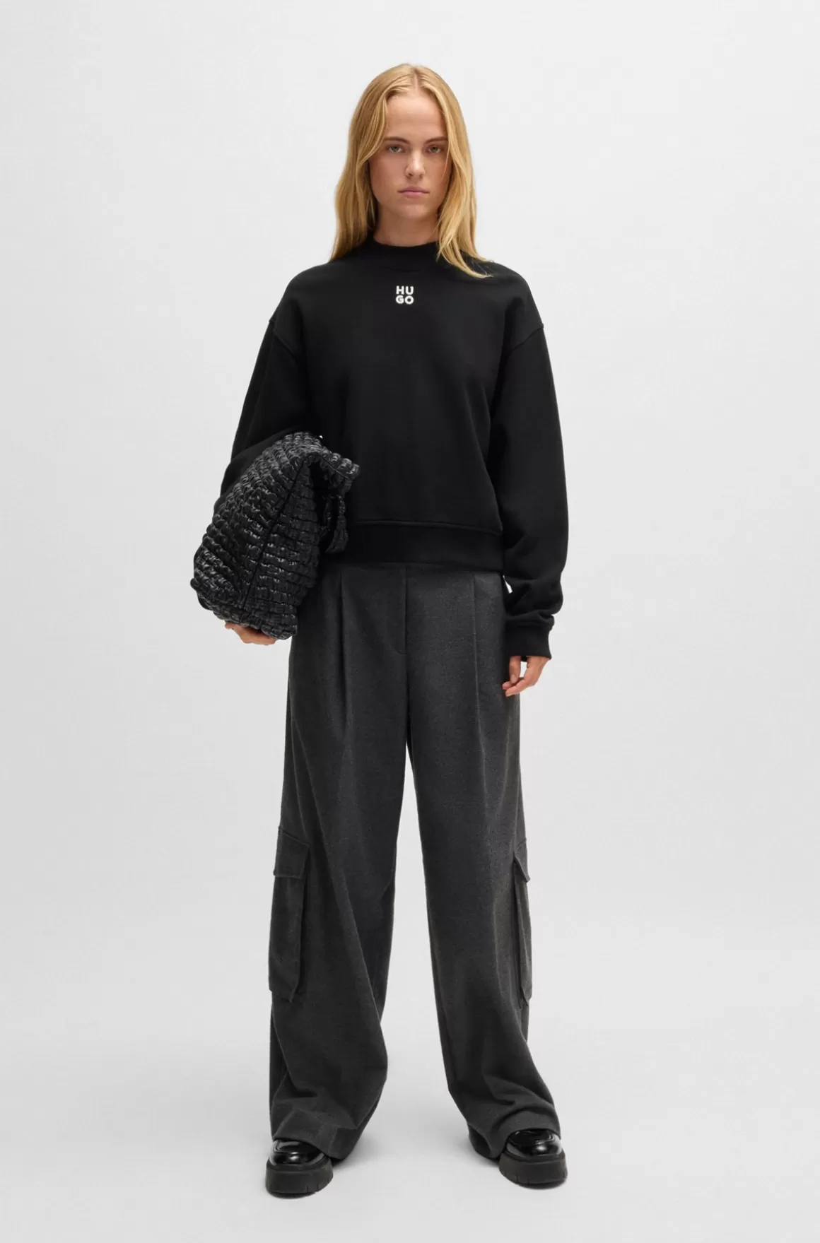 HUGO BOSS Sweatshirt I Sweatkvalitet Af Bomuld Med Relaxed Fit Og Broderet Logo