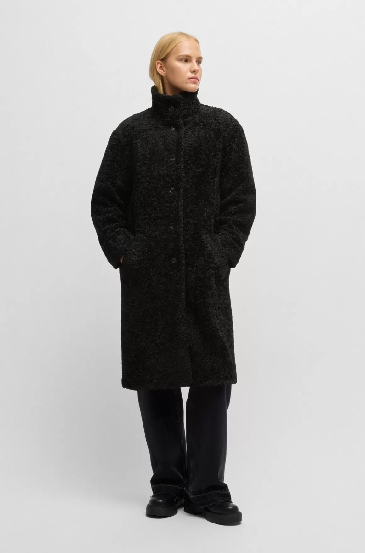 HUGO BOSS Teddyfrakke Med Mønstrede Knapper