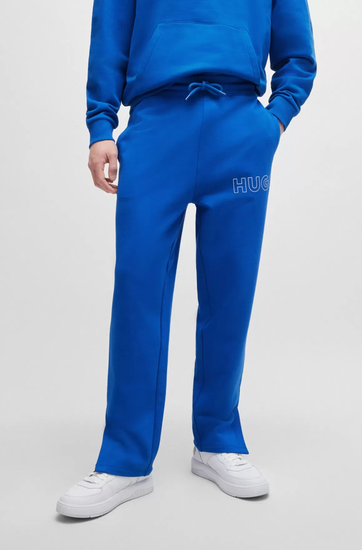HUGO BOSS Tracksuit-bukser I Sweatkvalitet Af Bomuld Med Loose Fit Og Konturlogo