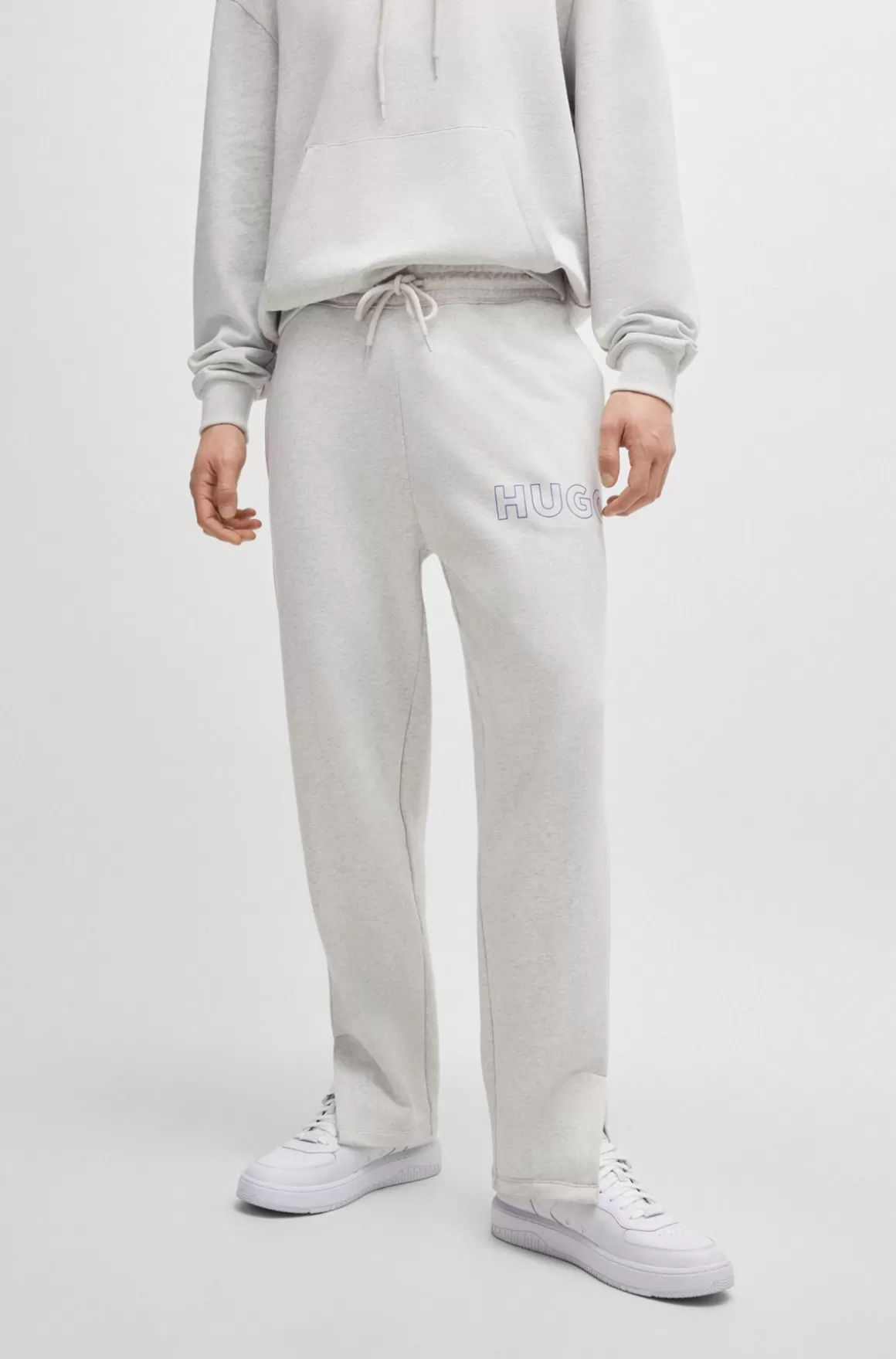 HUGO BOSS Tracksuit-bukser I Sweatkvalitet Af Bomuld Med Loose Fit Og Konturlogo