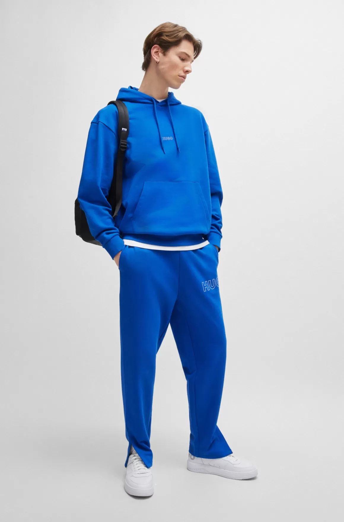 HUGO BOSS Tracksuit-bukser I Sweatkvalitet Af Bomuld Med Loose Fit Og Konturlogo