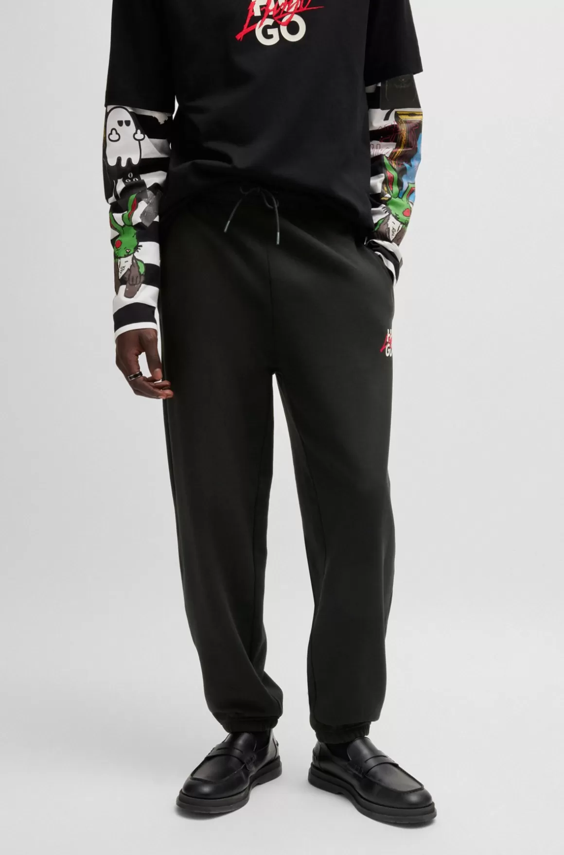 HUGO BOSS Tracksuit-bukser Med Logoprint I Sweatkvalitet Af Bomuld