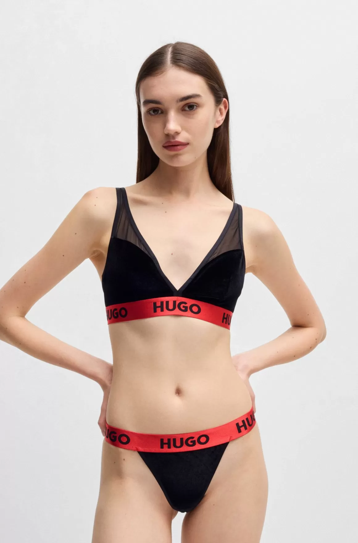 HUGO BOSS Trekant-bh I Fløjl Og Netstof