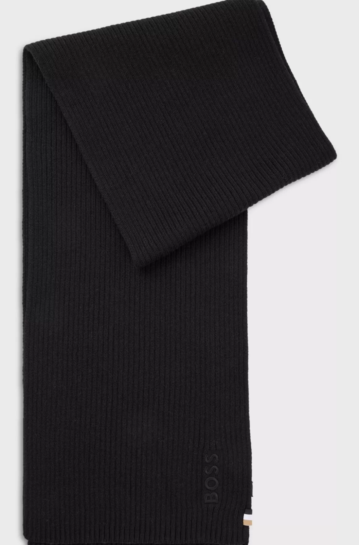 HUGO BOSS Tørklæde I Bomuldsblanding Med Broderet Logo