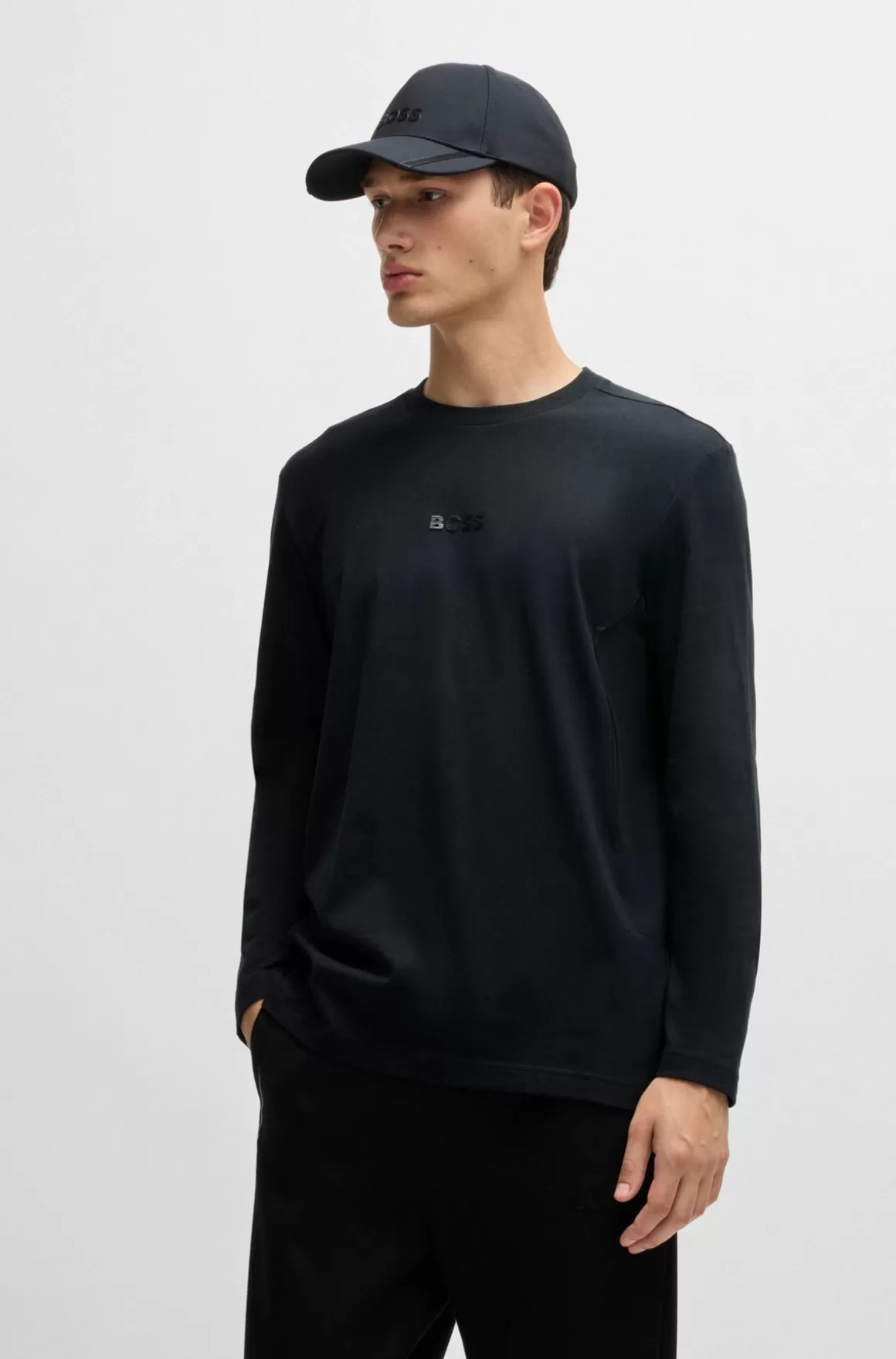 HUGO BOSS T-shirt I Bomuldsjersey Med Logo Med Spejleffekt