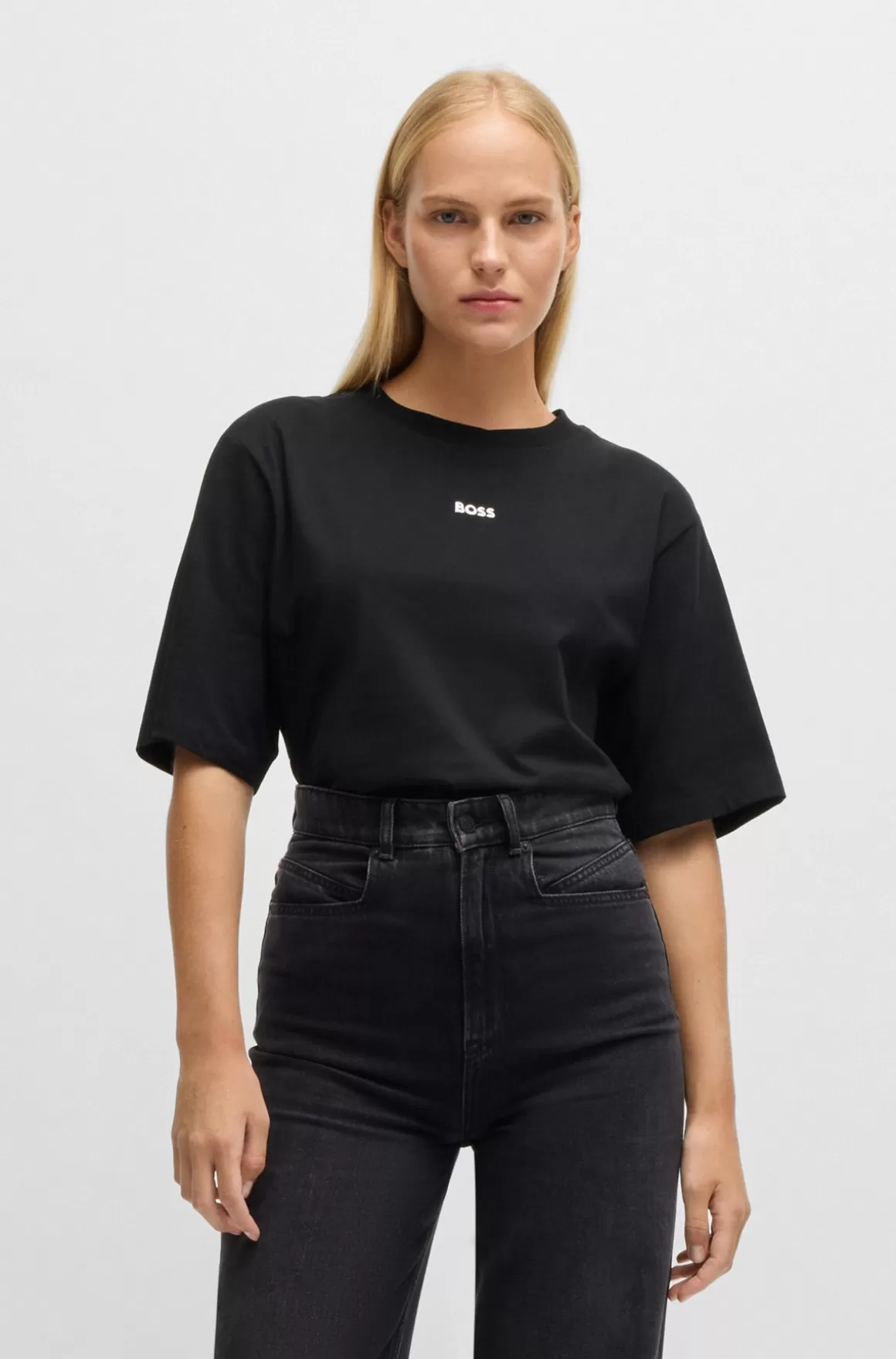 HUGO BOSS T-shirt I Bomuldsjersey Med Logoprint