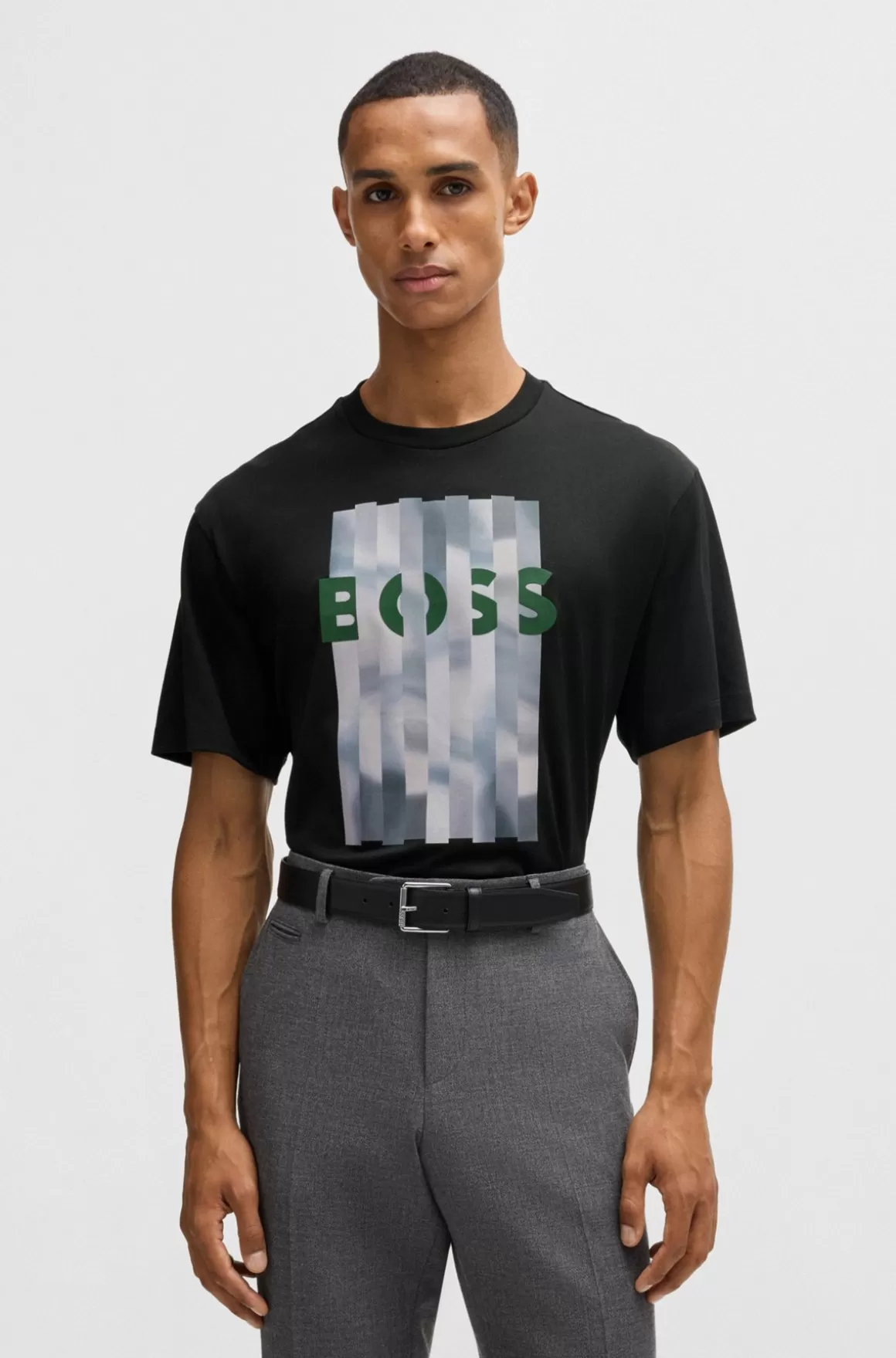 HUGO BOSS T-shirt Med Regular Fit I Bomuldsjersey Med Sæsonens Grafik