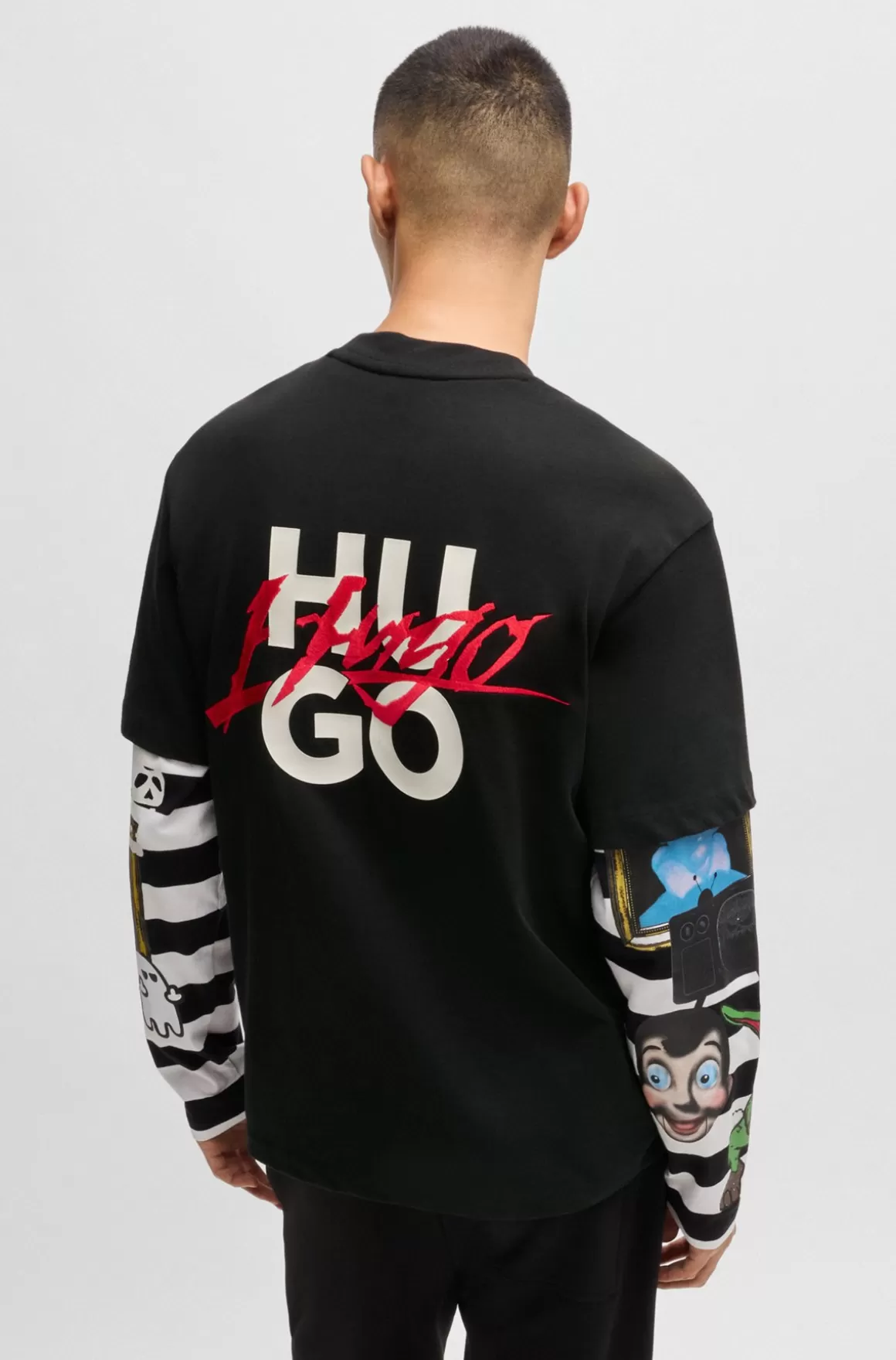 HUGO BOSS T-shirt Med Relaxed Fit I Bomuldsjersey Med Logoprint