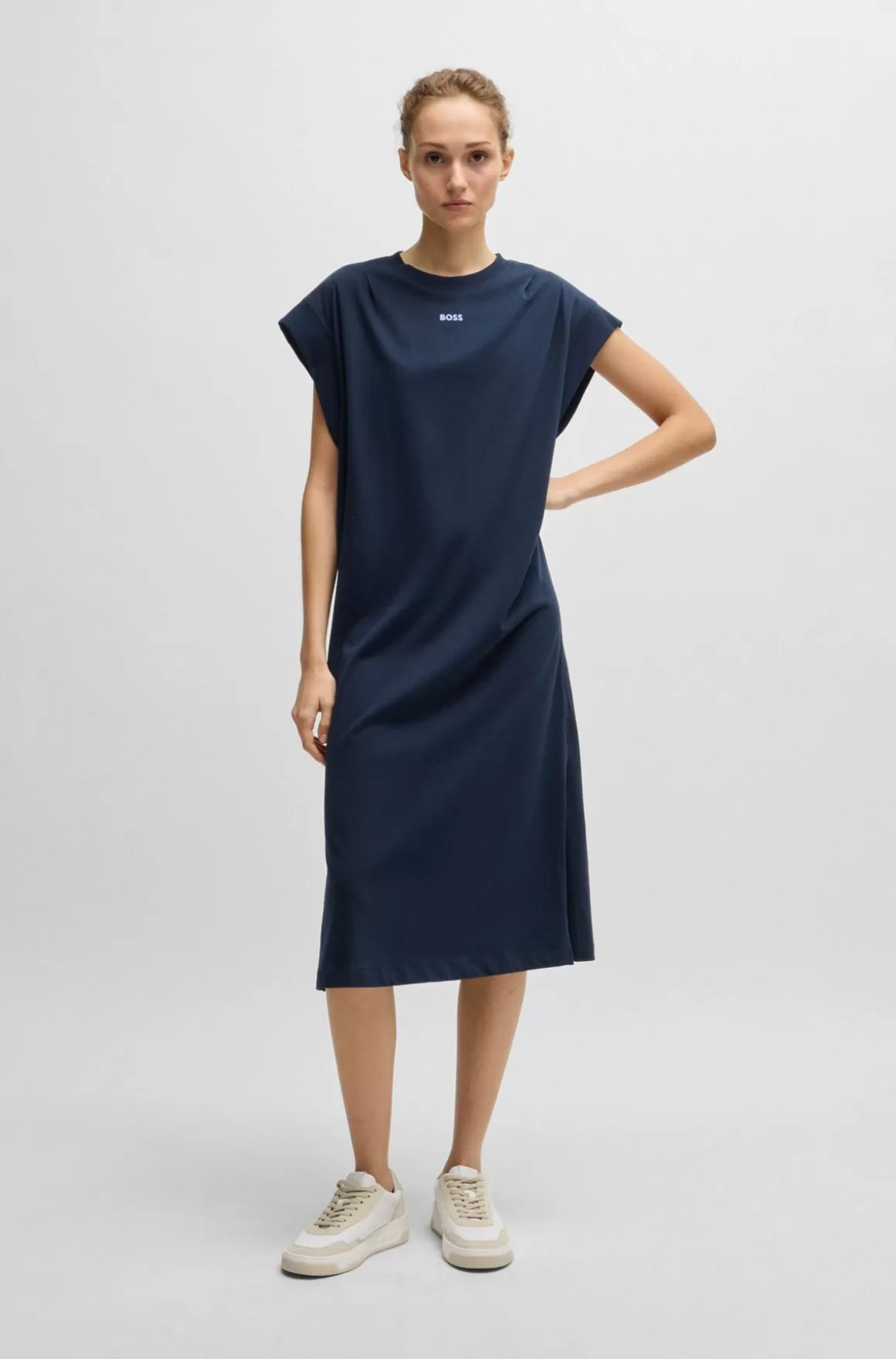 HUGO BOSS T-shirtkjole I Bomuldsjersey Med Logo