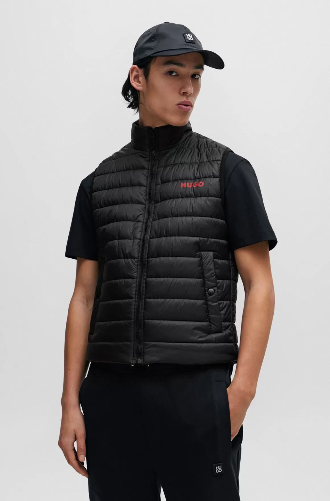 HUGO BOSS Vandafvisende Vest Med Kontrastlogo