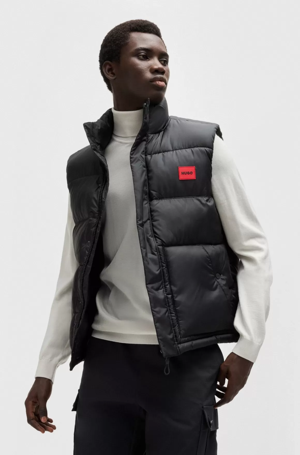 HUGO BOSS Vandafvisende Vest Med Rødt Logomærke