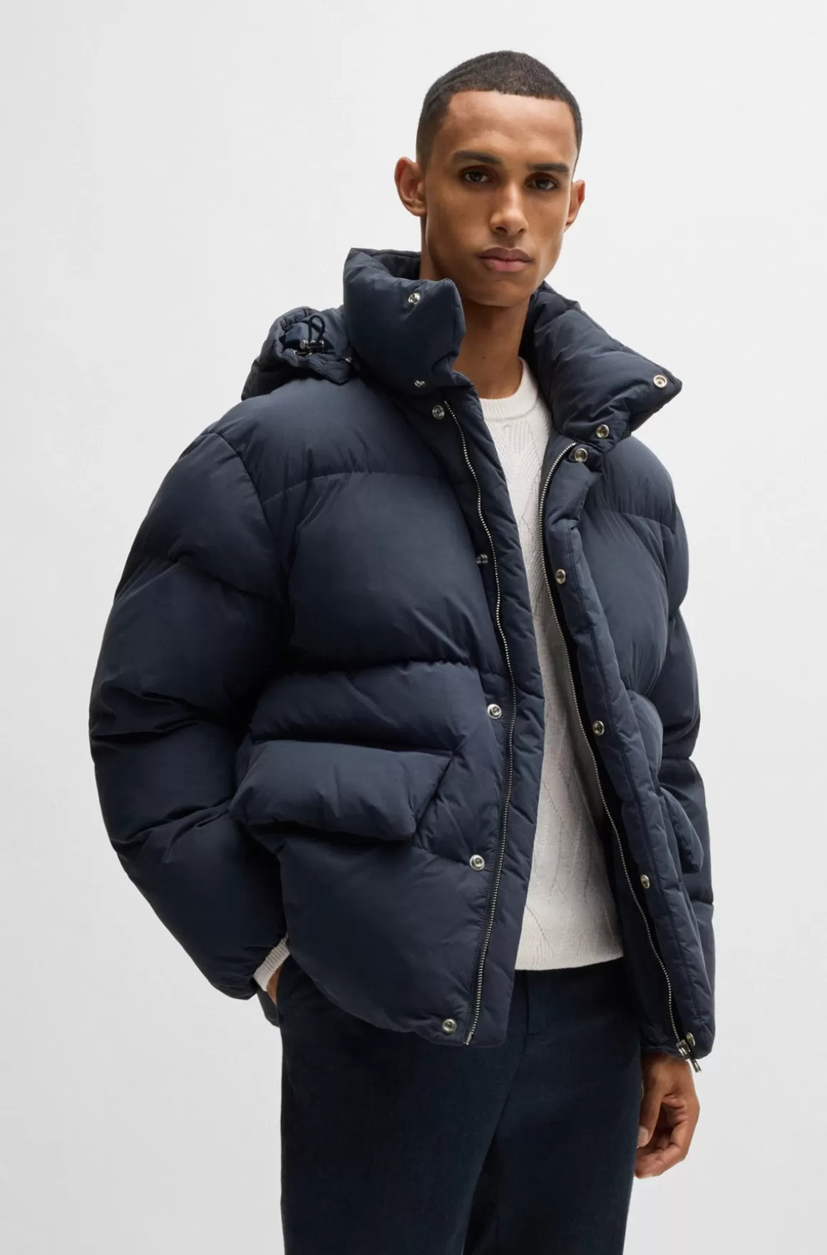 HUGO BOSS Vandskyende Dunjakke Med Dobbelt B-monogram