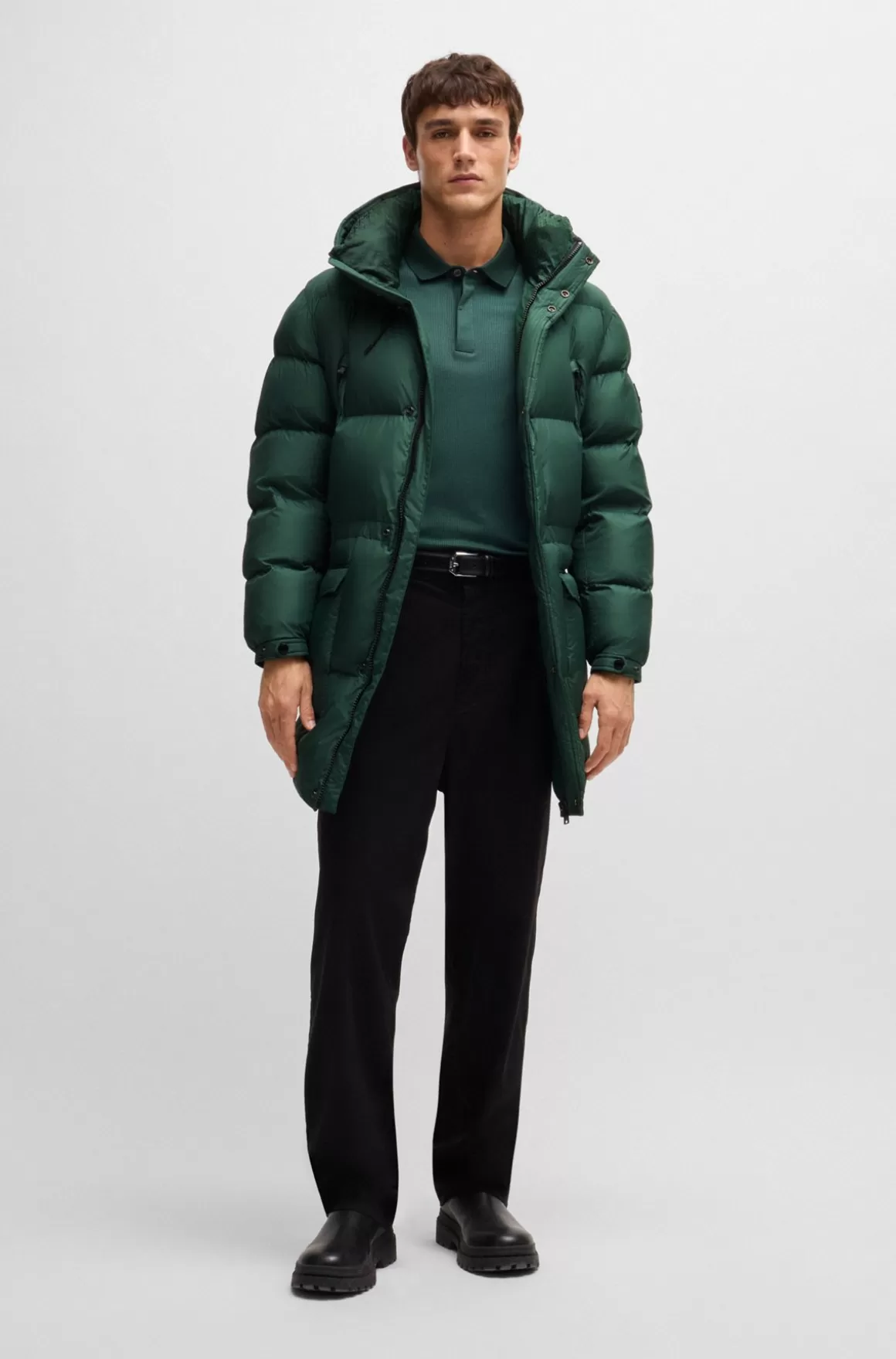 HUGO BOSS Vandskyende Dunjakke Med Logo