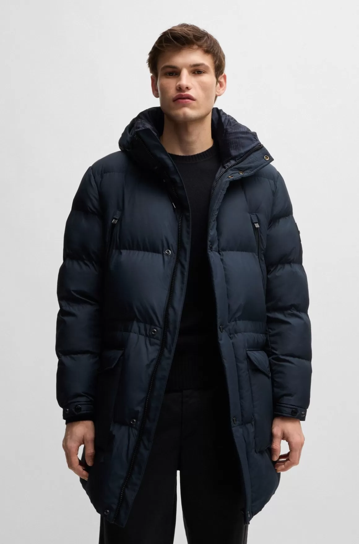 HUGO BOSS Vandskyende Dunjakke Med Logo