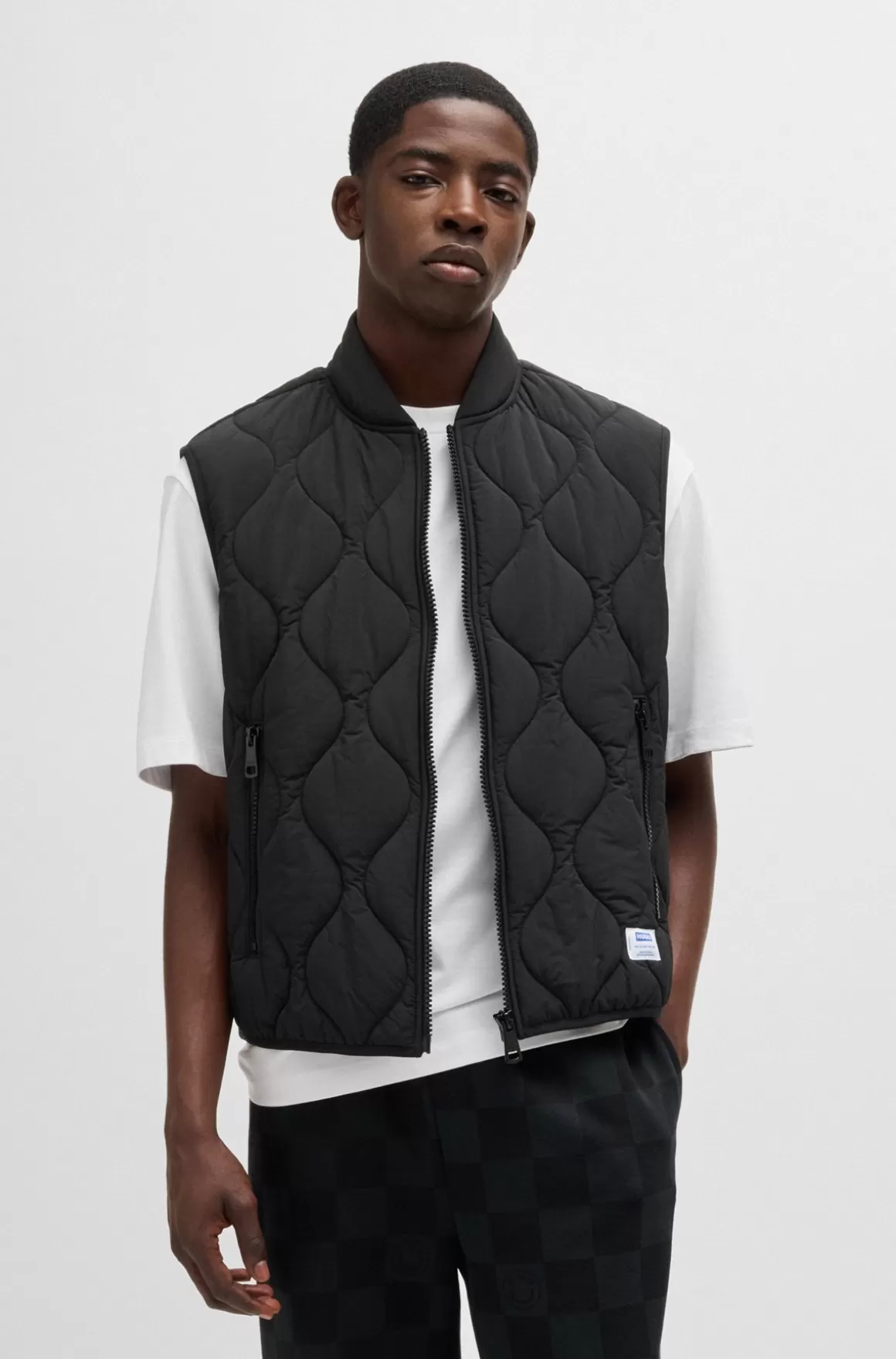 HUGO BOSS Vandskyende Quiltet Vest Med Logolap